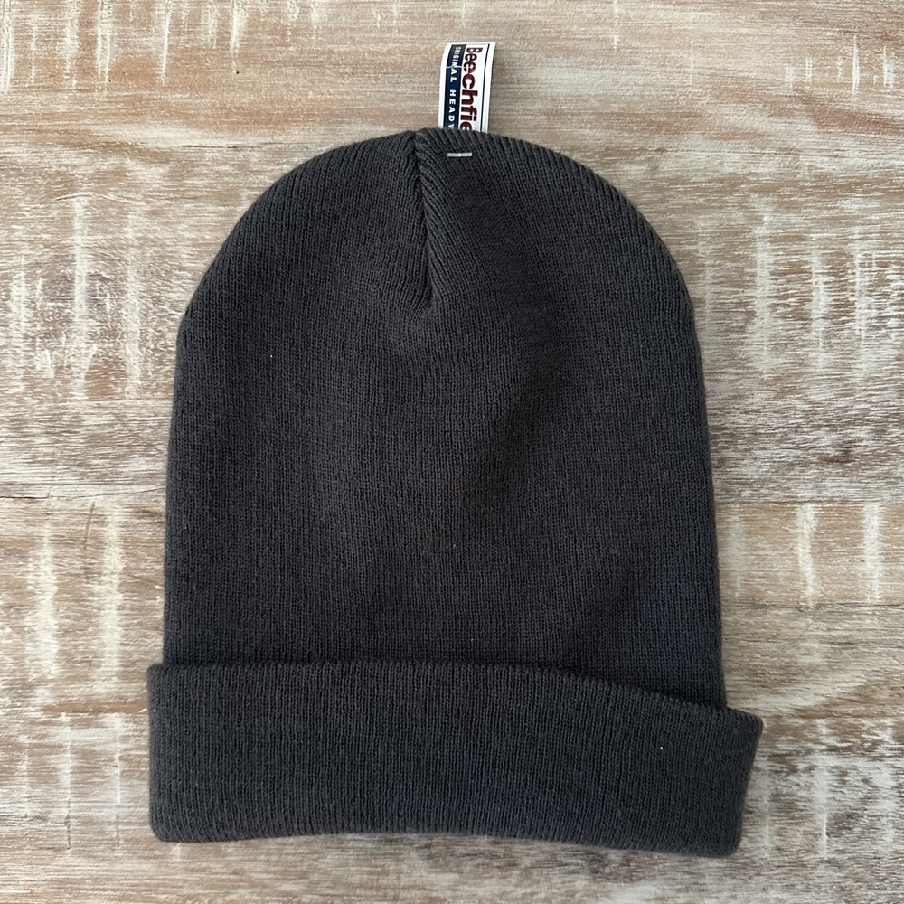 NWT Gray Beechfield Beanie With Fairleigh Plain Logo - Picture 2 of 2